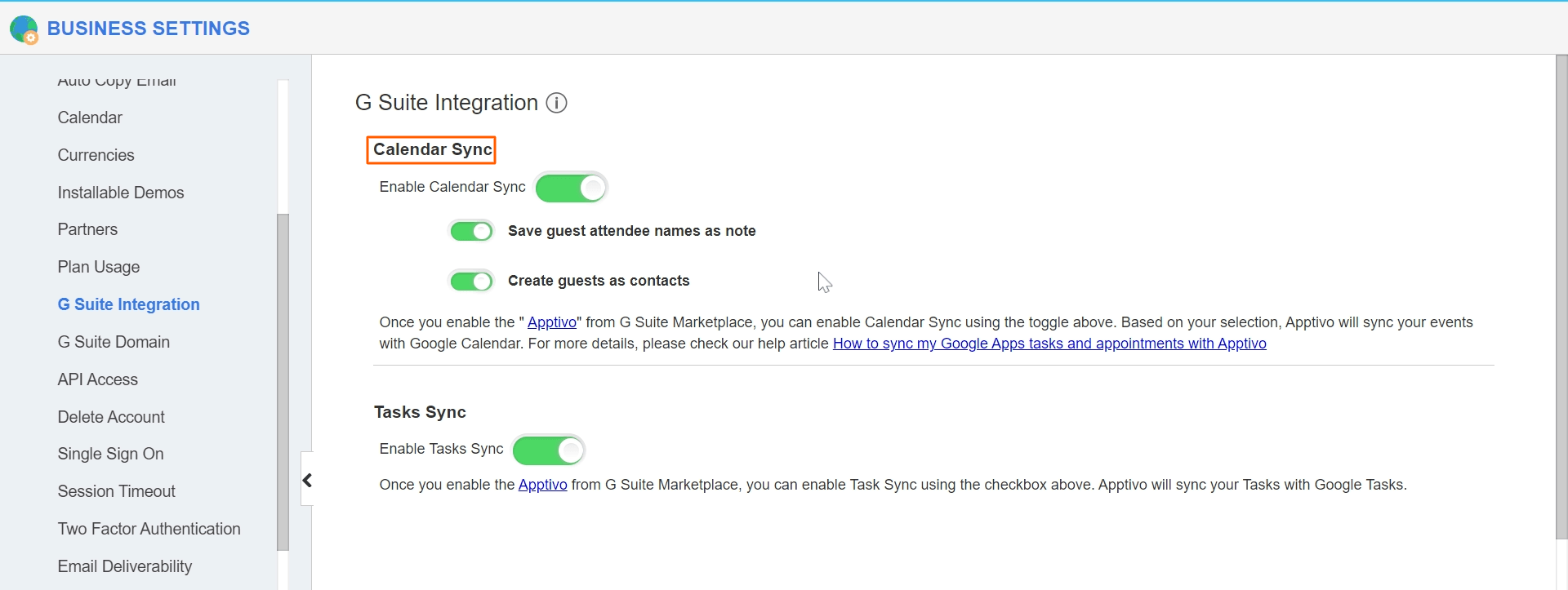 Apptivo - Calendar sync enabled.png Apptivo - Calendar Sync enabled